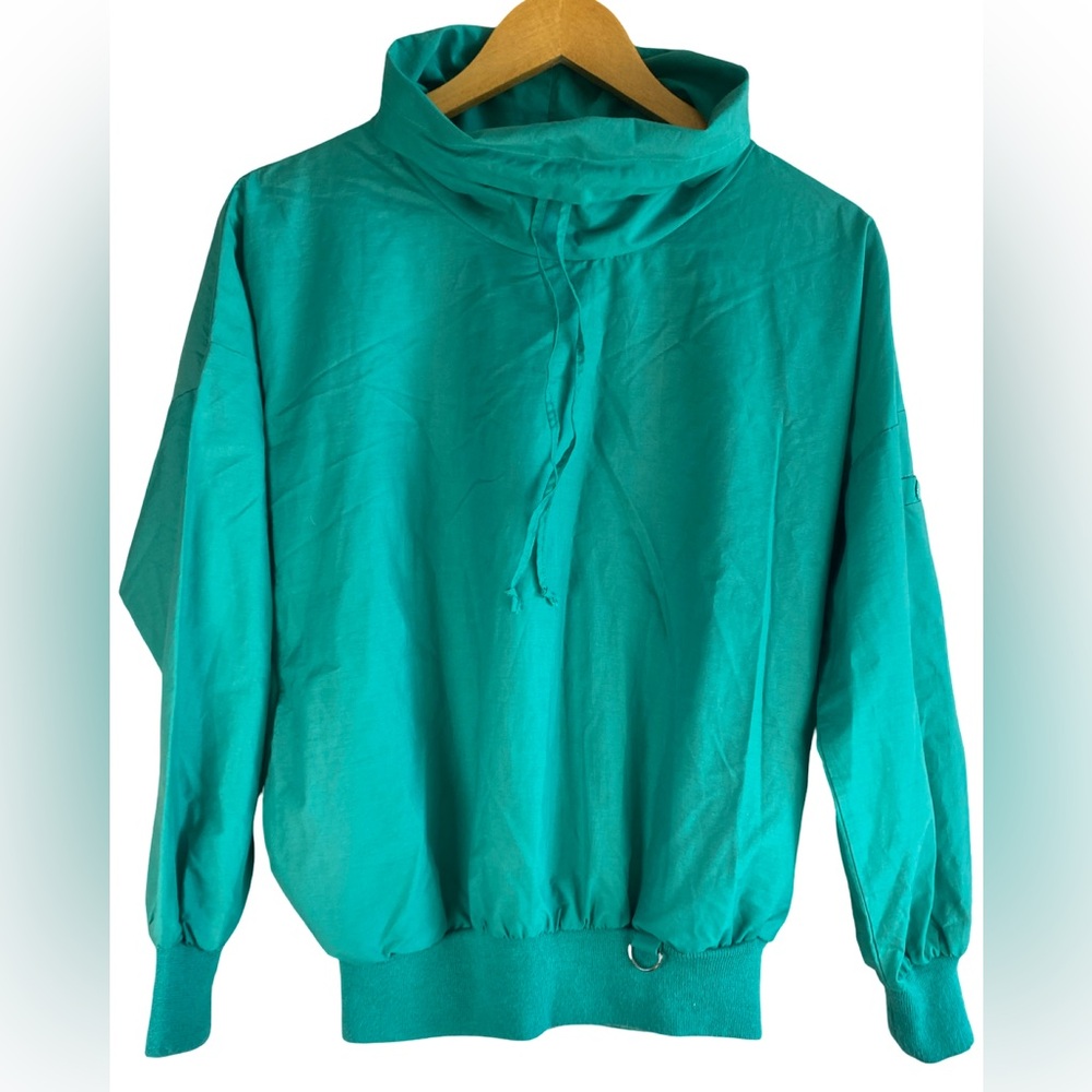 Lands’ End Kelly Green Pullover Women’s S Lightweight High Neck Jacket